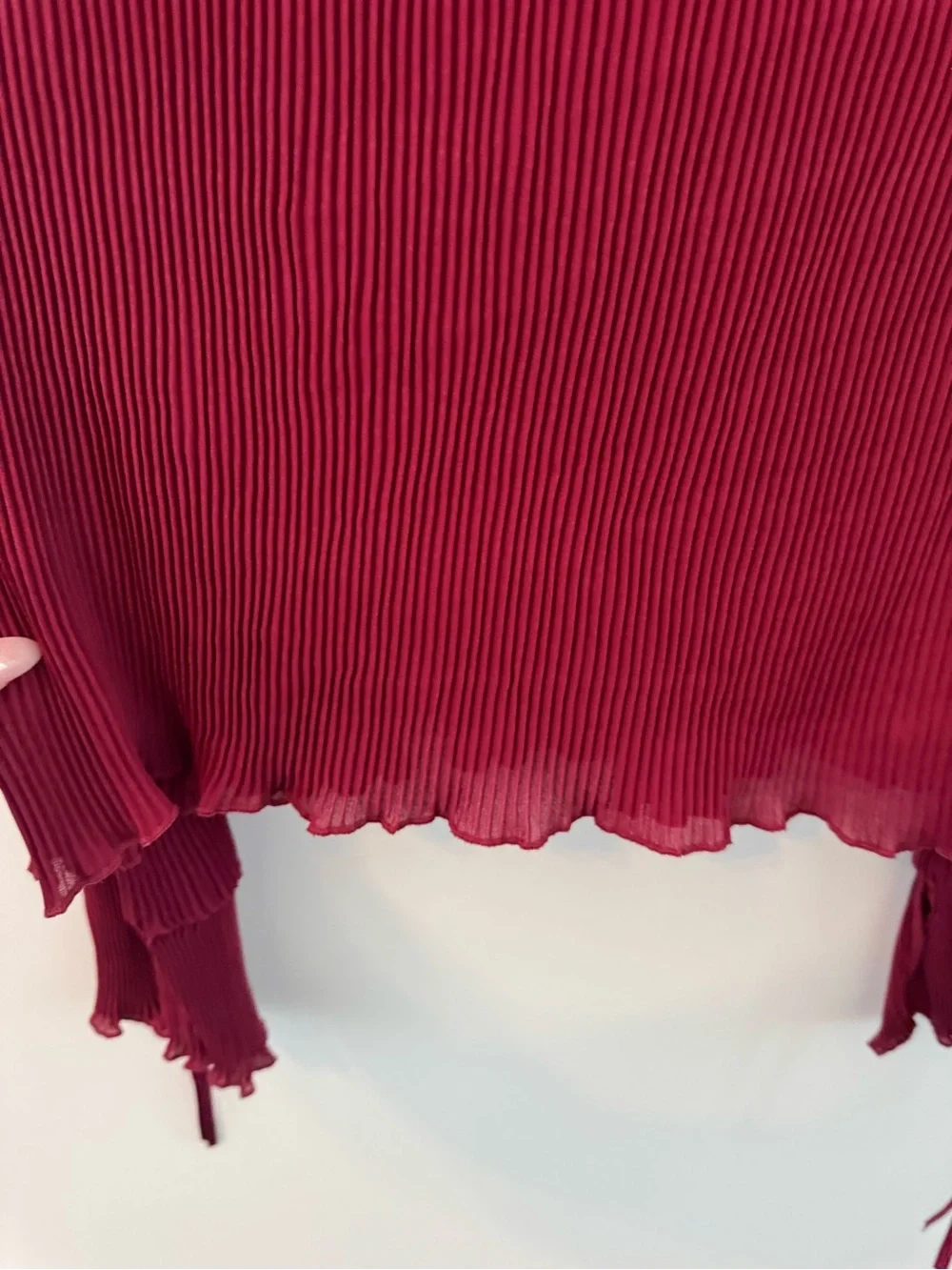 Princess Polly Burgundy Ribbed Button-Down Shirt